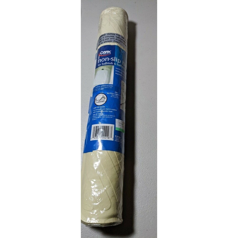 Carex 28 x 16 Bathtub Mat White, slip-resistant surface Sealed